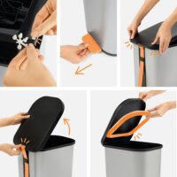 Rotho Ribo Graphite 35 literes pedálos műanyag szemetes - Fekete