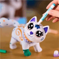Crayola Washimals Kimosható óriás cica figura 5db filctollal 15 cm