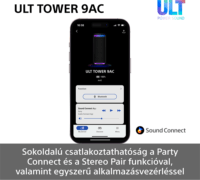 Sony ULT Tower 9 Bluetooth party hangszóró 1800 Watt - Fekete