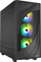 Sharkoon Rebel C80M Midi Torony Számítógép + 4db 120mm RGB ventilátor - Fekete