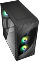 Sharkoon Rebel C80G RGB Midi Torony Számítógépház + 4db 120mm ARGB ventilátor - Fekete