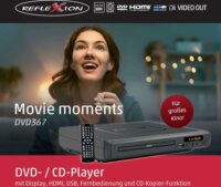 Reflexion DVD367 Hordozható DVD / CD Lejátszó - Fekete