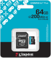 Kingston 64GB Canvas Go! Plus microSDXC UHS-I CL10 Memóriakártya + Adapter