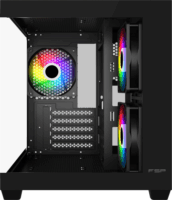 FSP S140-BA Mini Torony Számítógépház + 3db 120mm ARGB ventilátor - Fekete