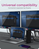 Icy Box IB-DK2252AC 12in1 Univerzális USB-C Laptop Dokkoló Állomás 40 Watt