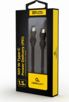 Cablexpert CC-USB2S-CMCM-1.5M-BK USB-C apa - USB-C apa Adat és töltő kábel 1.5m - Fekete