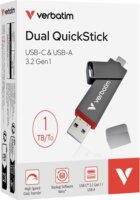 Verbatim Dual QuickStick USB-A / USB-C 3.2 Gen 1 1TB Pendrive - Szürke