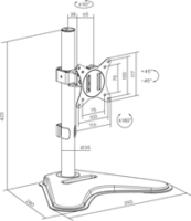 SBOX LCD-F012-2 17"-32" Karos Monitor Asztali Állvány - Fekete