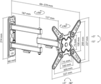 SBOX LCD-223-2 13"-43" TV / Monitor Fali konzol - Fekete