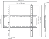 SBOX BL-3744F 32"-75" TV Fali konzol - Fekete