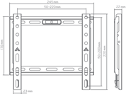 SBOX BL-3722F 13"-43" TV / Monitor Fali konzol - Fekete
