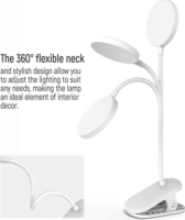 ColorWay CW-DL10FCB-W Hordozható Akkus Flexible & Clip Asztali LED lámpa 13,5 cm - Fehér
