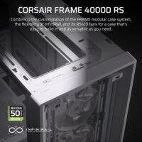 Corsair FRAME 4000D RS Midi Torony Számítógépház + 3db 120mm ventilátor - Fehér