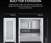 Corsair FRAME 4000D RS Midi Torony Számítógépház + 3db 120mm ventilátor - Fehér