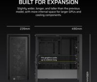 Corsair FRAME 4000D RS Midi Torony Számítógépház + 3db 120mm ventilátor - Fekete