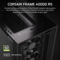 Corsair FRAME 4000D RS Midi Torony Számítógépház + 3db 120mm ventilátor - Fekete