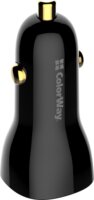 ColorWay CW-CHA046PD-BK USB-A + USB-C Autós gyorstöltő 60W - Fekete