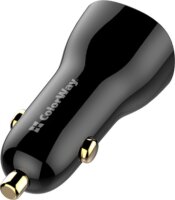 ColorWay CW-CHA046PD-BK USB-A + USB-C Autós gyorstöltő 60W - Fekete