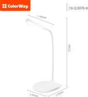 ColorWay CW-DL06FPB-W Hordozható Akkus Asztali LED lámpa 31 cm - Fehér