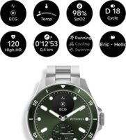 Withings ScanWatch Nova Hibrid Okosóra 42mm - Fekete / Zöld