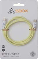 Sbox TYPE-C-1-Y USB-C apa - USB-C apa Adat- és Töltőkábel 60W 1m - Sárga