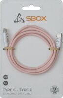 Sbox TYPE-C-1-P USB-C apa - USB-C apa Adat- és Töltőkábel 60W 1m - Rózsaszín