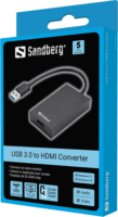 Sandberg 134-42 USB 3.0 apa - HDMI anya Átalakító Adapter - Fekete