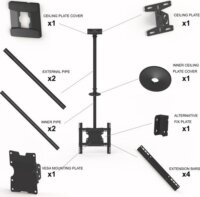 Multibrackets Medium Single 3000 32-55" TV / Monitor mennyezeti tartó konzol - Fekete