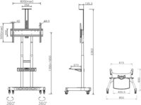 Multibrackets Floorstand Basic 180 55-80" TV gurulós padló tartó állvány - Fekete
