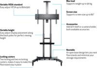 Multibrackets Floorstand Basic 180 55-80" TV gurulós padló tartó állvány - Fekete