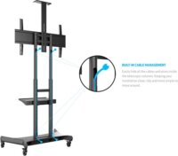 Multibrackets Floorstand Basic 180 55-80" TV gurulós padló tartó állvány - Fekete