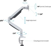 Multibrackets Gas Spring Single 15-30" Monitor asztali tartó állvány - Fehér