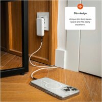 Fixed Slim Traveller 2xUSB-C Hálózati Utazó Gyorstöltő Adapter 45W - Fehér
