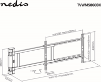 Nedis TVWM5860BK 32"-75" LCD TV / Monitor motoros fali tartó konzol - Fekete