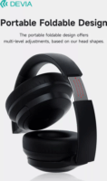 Devia EarBass Pro1 ANC Bluetooth Fülhallgató Headset - Fekete