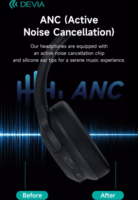 Devia EarBass Pro1 ANC Bluetooth Fülhallgató Headset - Fekete