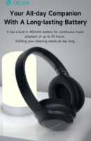 Devia EarBass Pro1 ANC Bluetooth Fülhallgató Headset - Fekete