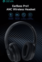 Devia EarBass Pro1 ANC Bluetooth Fülhallgató Headset - Fekete