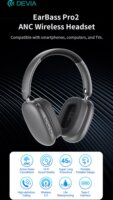 Devia EarBass Pro2 ANC Bluetooth Fülhallgató Headset - Ezüst