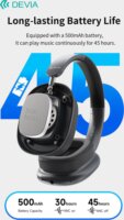 Devia EarBass Pro2 ANC Bluetooth Fülhallgató Headset - Ezüst