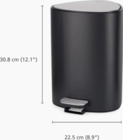 Joseph Joseph EasyStore 5 literes pedálos acél szemetes - Fekete