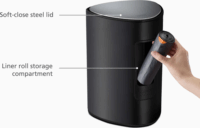 Joseph Joseph EasyStore 5 literes pedálos acél szemetes - Fekete