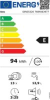 Beko DIN35320 Beépíthető Mosogatógép 60cm 13 teríték - Fehér