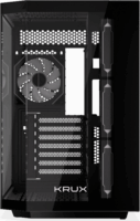 Krux Empero Midi Torony Számítógépház + 3db 120mm ARGB ventilátor - Fekete