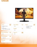 AOC 23.6" C24G42E 16:9 FullHD VA Ívelt Gaming Monitor 180Hz - Fekete