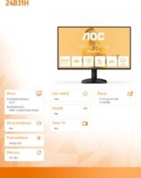 AOC 23.8" 24B31H 16:9 FullHD IPS Monitor 120Hz - Fekete