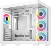 DeepCool CG530 4F Midi Torony Számítógépház + 4db 120mm ARGB ventilátor - Fehér