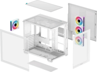 DeepCool CG530 4F Midi Torony Számítógépház + 4db 120mm ARGB ventilátor - Fehér