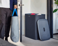 Joseph Joseph Tota Trio Szövet szennyestartó 3 rekesszel 90l - Fekete