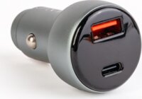 Mnc 55025B USB-C / USB-A Autós Szivargyújtó Gyorsöltő Adapter 30W - Fekete